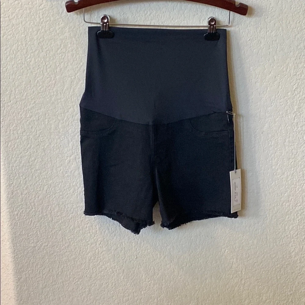 JUSTUSA High Waist Maternity Shorts Black Denim Size 27